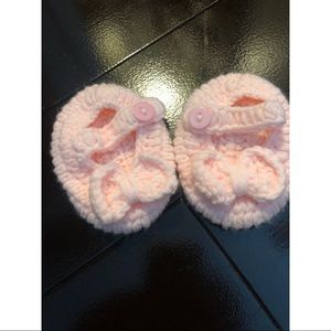 ✅HANDMADE FOOTIES WITH BOWS IN PINK